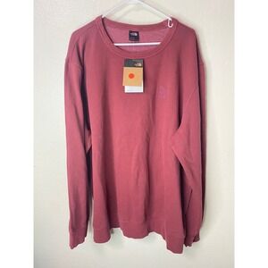 The North Face Mens Garment Dye Crewneck Sweatshirt Cordovan Red XXL NWT